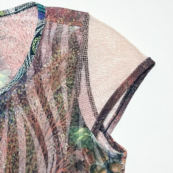 Anac Kimi Y2K Long Babydoll Top Indie Asymmetric Ethereal Fairy Festival Mesh - Picture 9 of 12